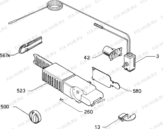 Взрыв-схема холодильника Arthurmartinelux 831.04 M3 - Схема узла Refrigerator electrical equipment